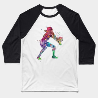 Volleyball Girl Watercolor Painting Art Print Sports Gifts Baseball T-Shirt